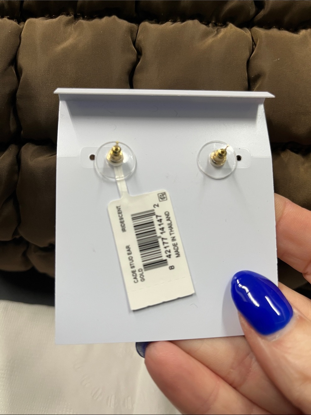 New Kendra Scott Gold and White Opal Elisa Stud Earrings - Picture 3 of 5